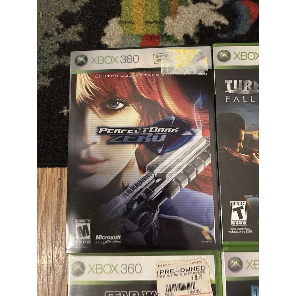 Xbox 360 Video Game Lot Star Wars, Turning Point,Perfect Dark Deadrisng